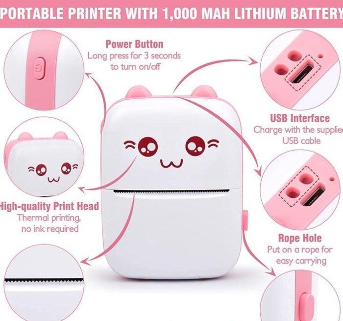 Portable Mini Pocket Printer BT Thermal Printer