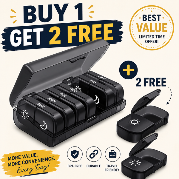 Weekly Pill Organizer 2 Times a Day | 7 Day AM PM Pill Box | Large Easy-Open Compartments