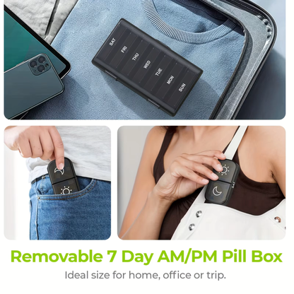 Weekly Pill Organizer 2 Times a Day | 7 Day AM PM Pill Box | Large Easy-Open Compartments