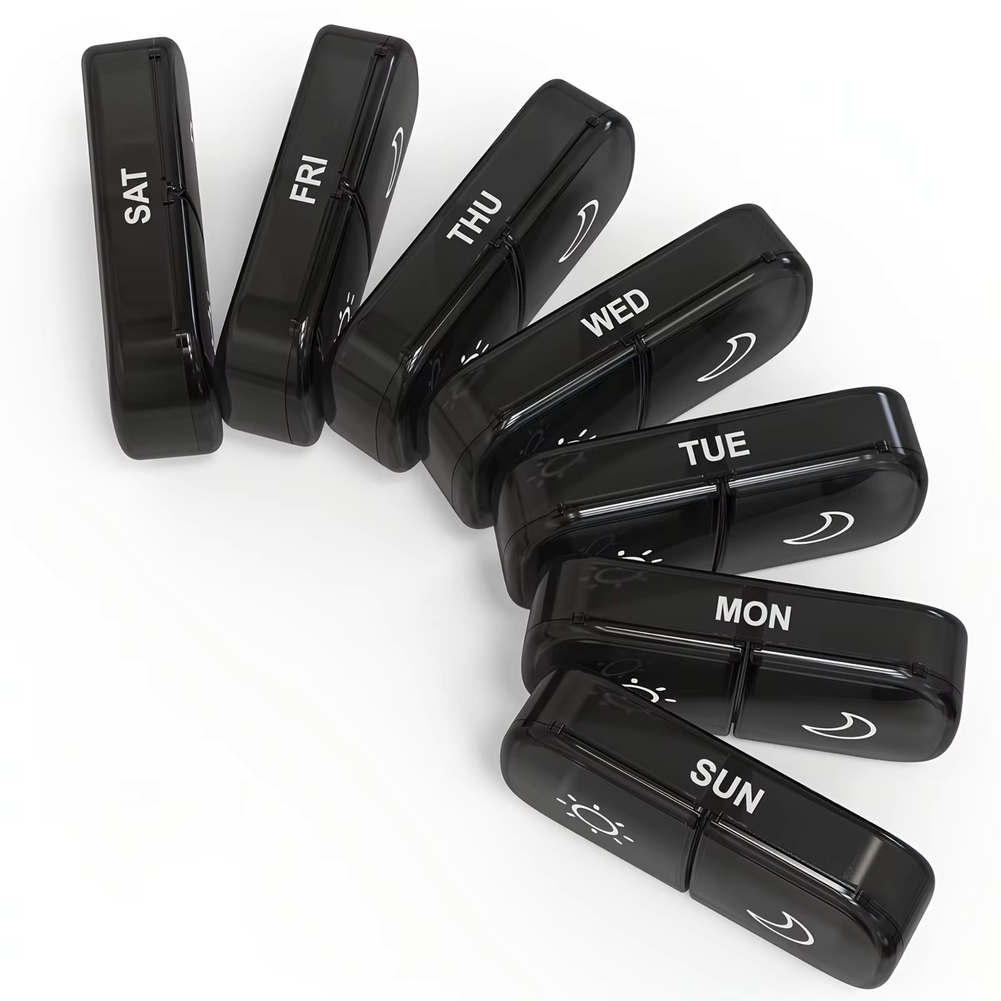Weekly Pill Organizer 2 Times a Day | 7 Day AM PM Pill Box | Large Easy-Open Compartments
