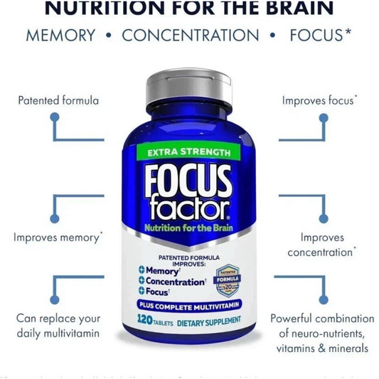 Focus Factor Extra Strength Brain Supplement 120 Count Multivitamin Focus Sup
