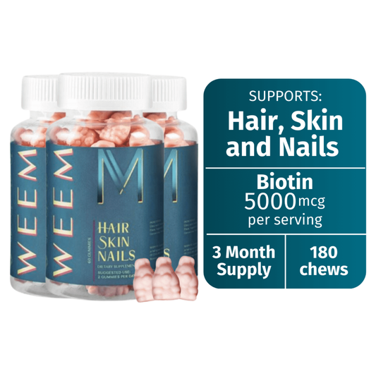 WEEM- Hair, Skin & Nails Gummies, Gluten Free, Vegan, Cruelty-free 60 ct.