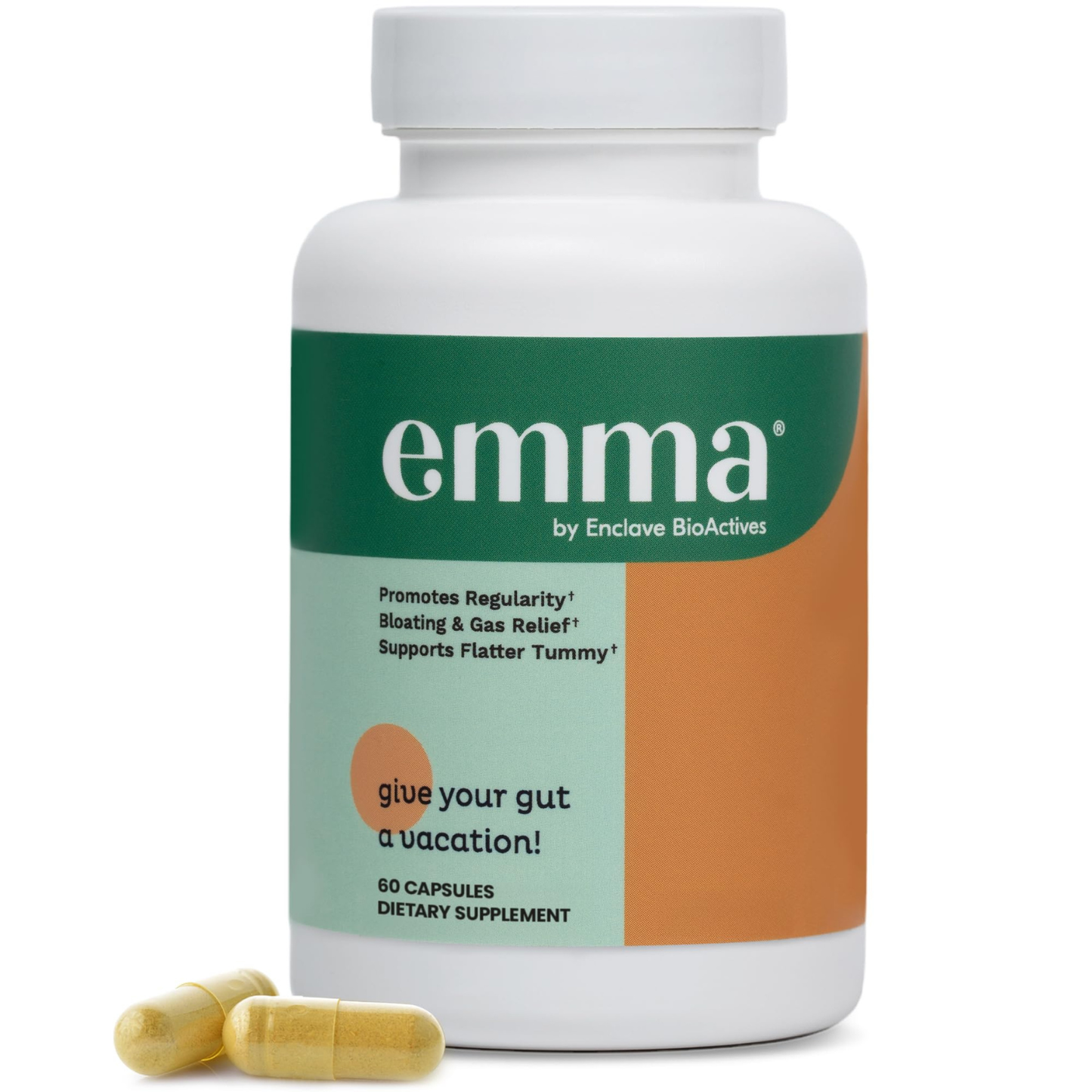 Emma Gut Health Capsules – Gas, Bloating & Digestion Support (60 Ct)