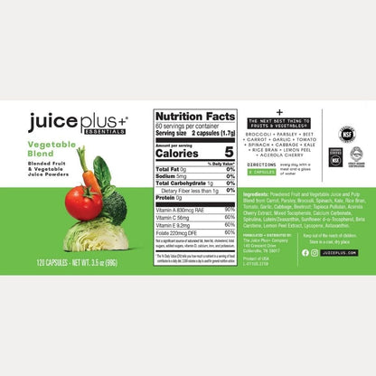 JuicePlus+ Fruit & Vegetable Blend Capsules – 120 Servings Whole Food Nutrition