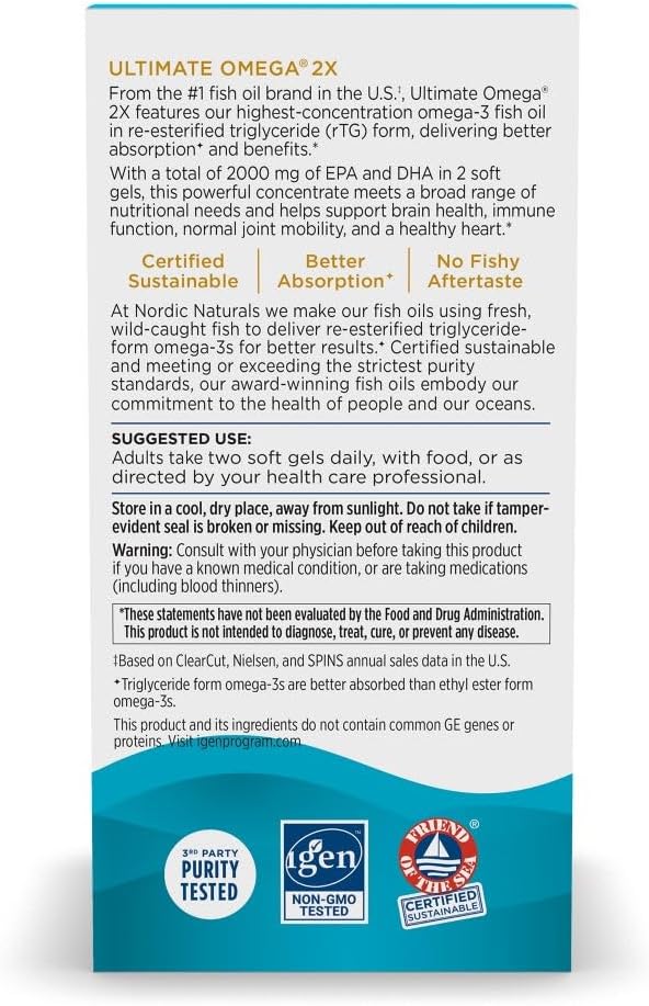 Nordic Naturals Ultimate Omega 2X, Lemon Flavor - 90 Soft Gels - 2150 mg Omega