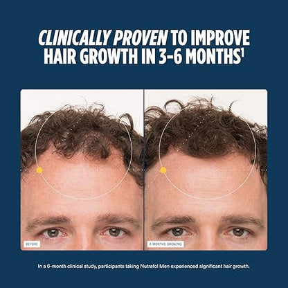Nutrafol Men’s Hair Growth – Clinically Tested for Thicker, Fuller Hair & Scalp Coverage (1-Month Supply)