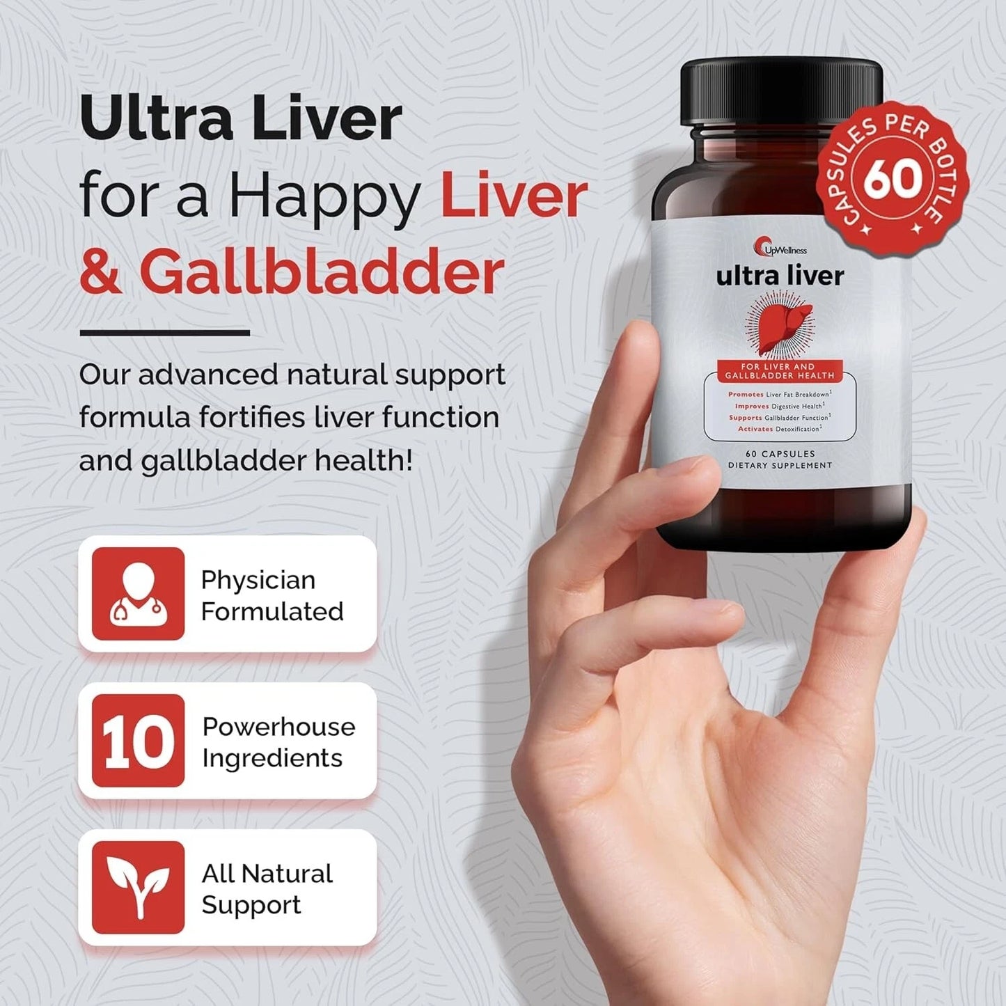 UpWellness Ultra Liver Supplement for Liver Health and Gallbladder Support